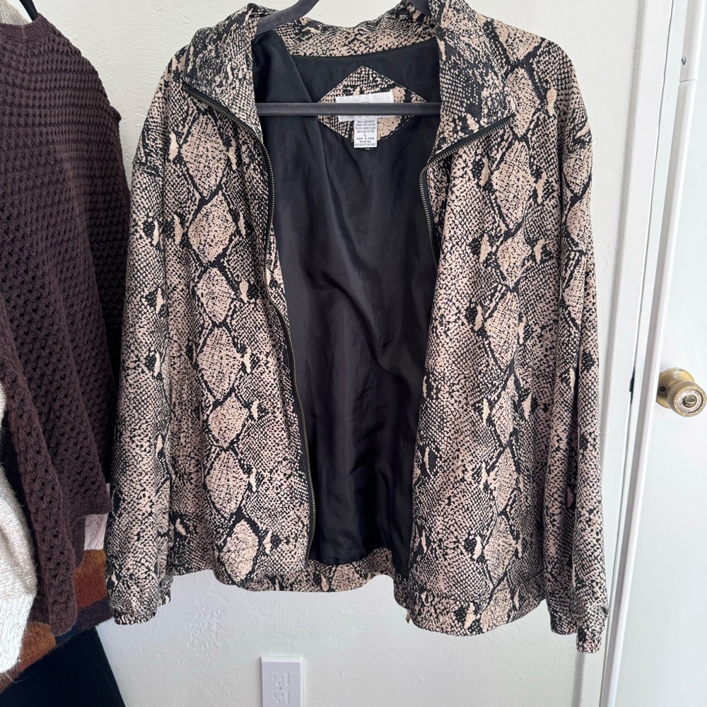 Snakeskin Zipup Windbreaker - vintage